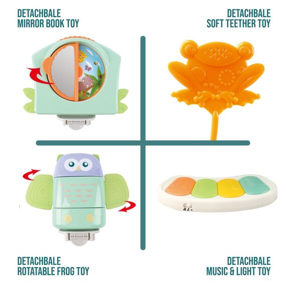 Teknum 2-In-1 Dining Chair And Toddler Play Seat With Pedal Piano White 4 Months+ Up To 10Kg, 3 image