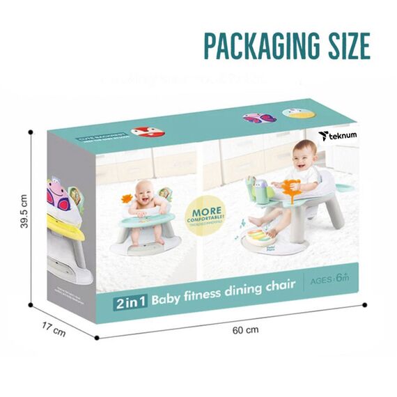 Teknum 2-In-1 Dining Chair And Toddler Play Seat With Pedal Piano White 4 Months+ Up To 10Kg, 6 image