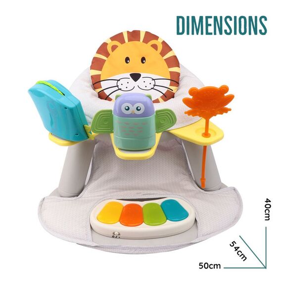 Teknum 2-In-1 Dining Chair And Toddler Play Seat With Pedal Piano White 4 Months+ Up To 10Kg, 7 image