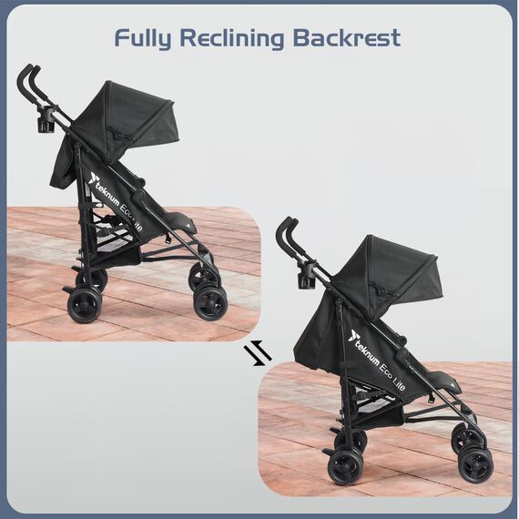 Teknum Eco Lite 2 Stroller With Cup Holder Black 6–36 Months Up To 15Kg Lightweight Foldable, 4 image
