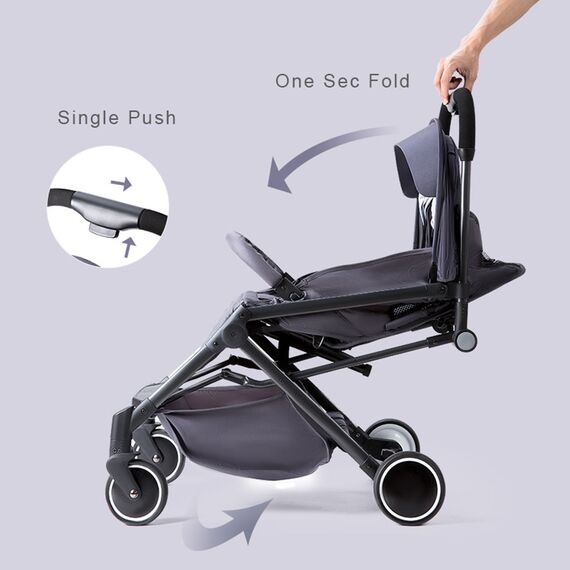 Teknum Travel Lite Stroller Sld Cabin Fold 0–4 Years Up To 22Kg, Color: Grey, 6 image