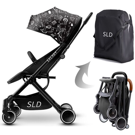 Teknum Travel Lite Stroller Sld Cabin Fold 0–4 Years Up To 22Kg, Color: Black & White