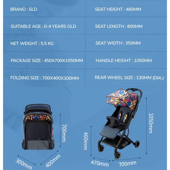 Teknum Travel Lite Stroller Sld Cabin Fold 0–4 Years Up To 22Kg, Color: Black & White, 7 image