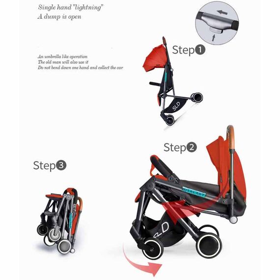 Teknum Travel Lite Stroller Sld Cabin Fold 0–4 Years Up To 22Kg, Color: red, 15 image