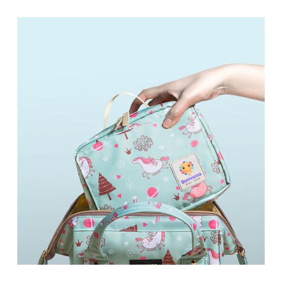 Sunveno Diaper Travel Kit With Usb Port And Changing Clutch 42X27X21Cm, Color: Green, 10 image