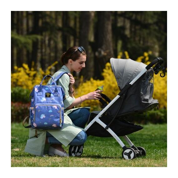 Sunveno Diaper Travel Kit With Usb Port And Changing Clutch 42X27X21Cm, Color: Blue, 7 image