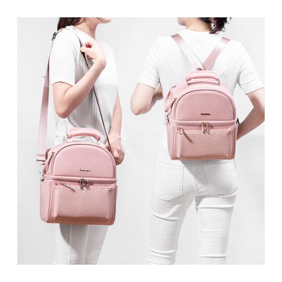 Sunveno Insulated Lunch Bag With Thermo Box And 4 Pcs Ice Pack Set, Color: pink, 7 image