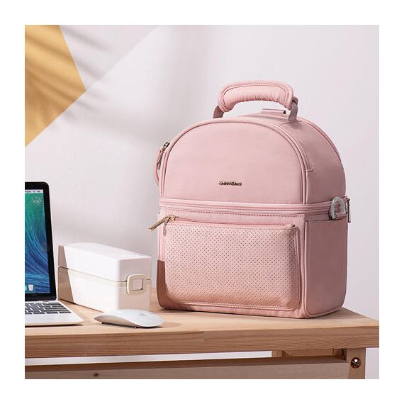 Sunveno Insulated Lunch Bag With Thermo Box And 4 Pcs Ice Pack Set, Color: pink, 18 image