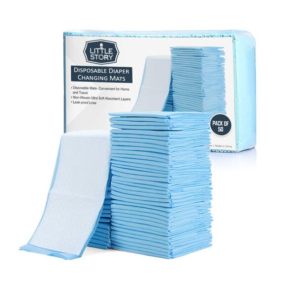 Sunveno Diaper Caddy Organizer With 50 Pcs Disposable Changing Mats, Color: Light Gray, 3 image