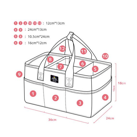 Sunveno Diaper Caddy Organizer With 50 Pcs Disposable Changing Mats, Color: Light Gray, 8 image
