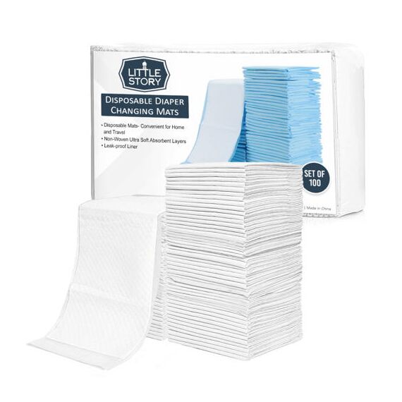 Sunveno Diaper Caddy Organizer With 100 Pcs Disposable Changing Mats, Color: Grey, 2 image