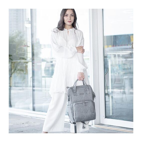 Sunveno Diaper Bag With Usb Port And Diaper Caddy Organizer Set, Color: Grey, 3 image