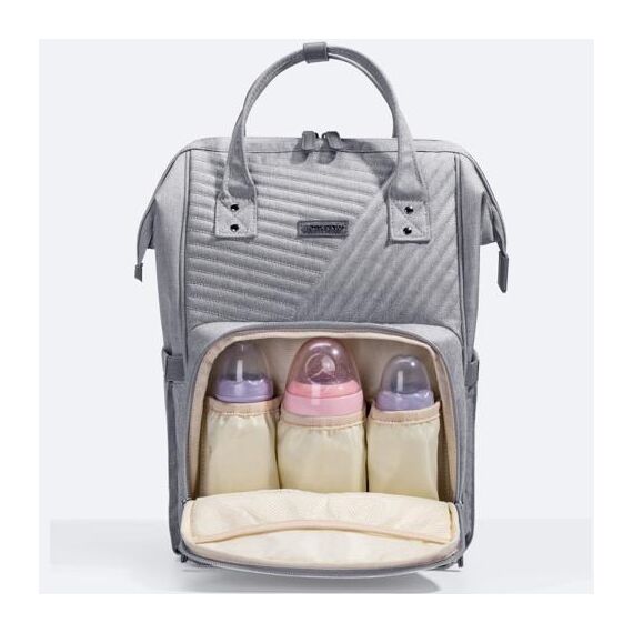 Sunveno Diaper Bag With Usb Port And Diaper Caddy Organizer Set, Color: Grey, 5 image