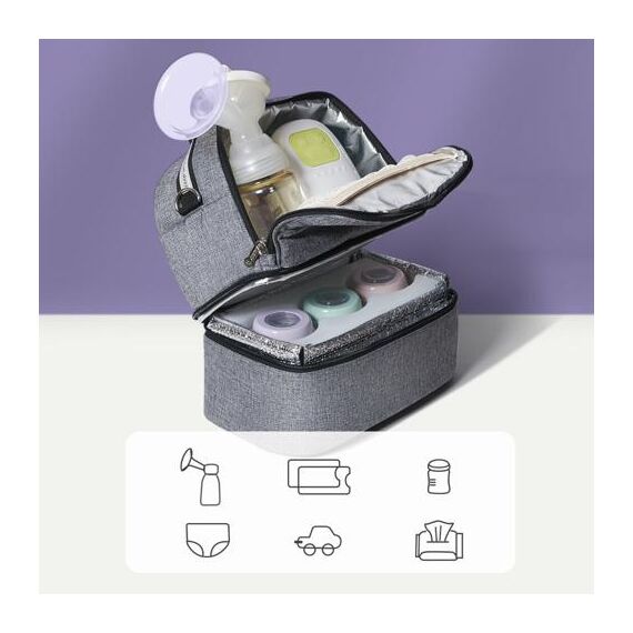 Sunveno Mamma Diaper Backpack And Breast Pump Bottle Bag Set, Color: Black, 3 image