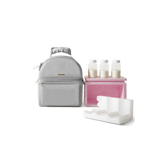 Sunveno Breastmilk Cooler Bag With Detachable Insulation Box Set, Color: Grey