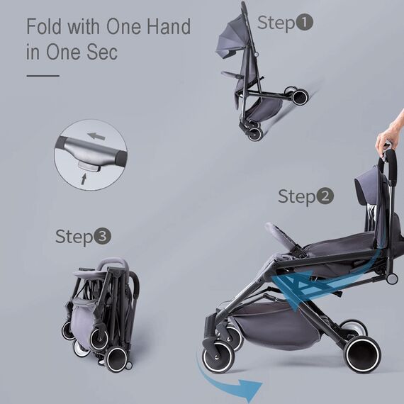 Teknum Travel Lite Baby Stroller Compact Foldable Cabin Size With Alameda Diaper Backpack Large And Hooks Combo, 14 image