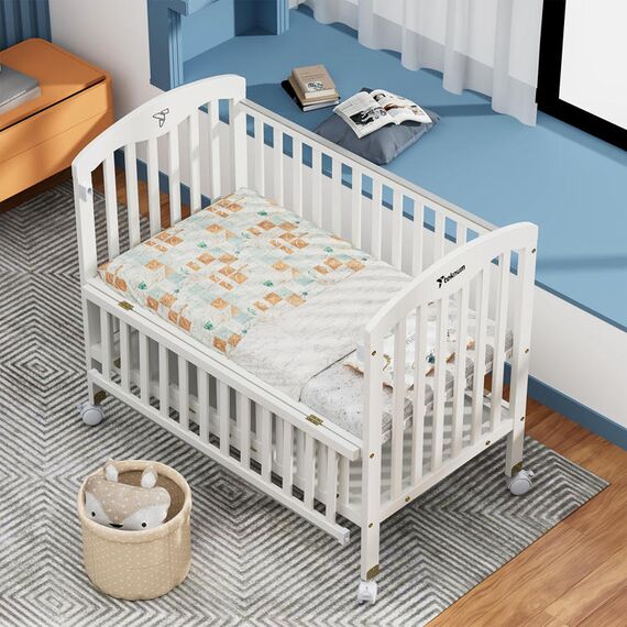 Teknum 4In1 Wooden Bedside Crib With Storage And Height Adjustments 0-4 Years, 10 image