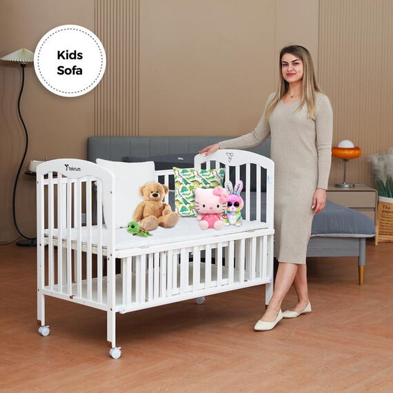 Teknum 4In1 Wooden Bedside Crib With Storage And Height Adjustments 0-4 Years, 17 image