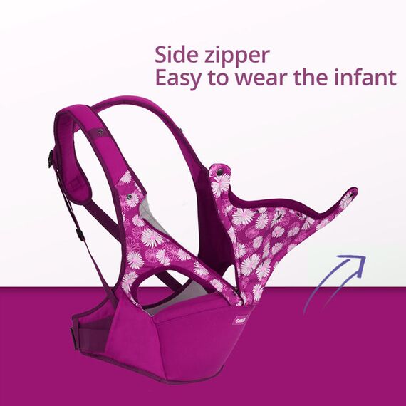 Sunveno Baby Carrier With Anti-Slip Hip Seat 6-36 Months, Color: Purple, 11 image