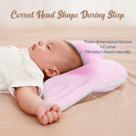 Sunveno Infant Head Shaper Wings Pillow, Color: pink, 4 image