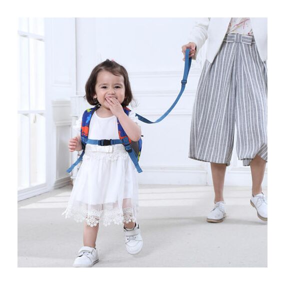 Sunveno Kids Backpack With Safety Harness 2-8 Years, Color: Blue, 3 image