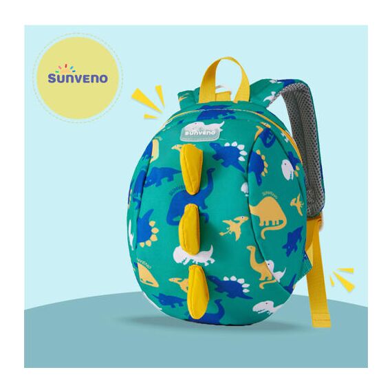 Sunveno Kids Backpack With Safety Harness 2-8 Years, Color: Green, 3 image