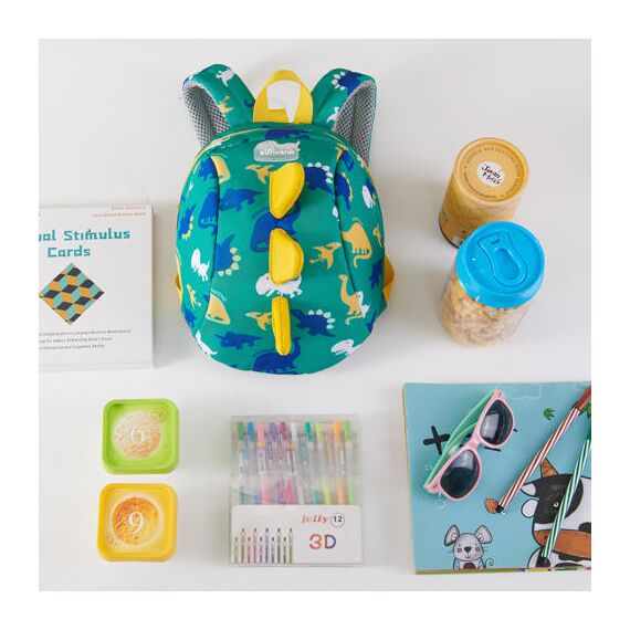 Sunveno Kids Backpack With Safety Harness 2-8 Years, Color: Green, 11 image