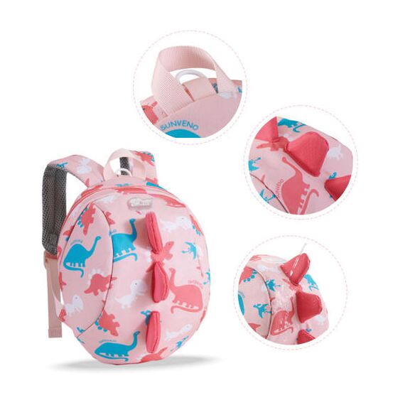 Sunveno Kids Backpack With Safety Harness 2-8 Years, Color: pink, 5 image