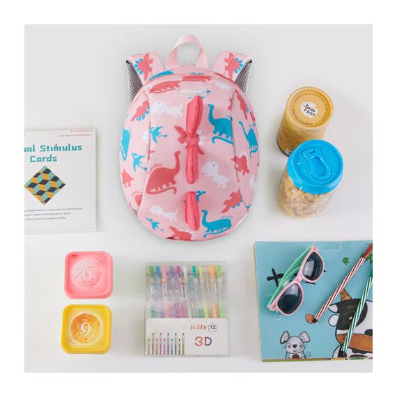 Sunveno Kids Backpack With Safety Harness 2-8 Years, Color: pink, 11 image