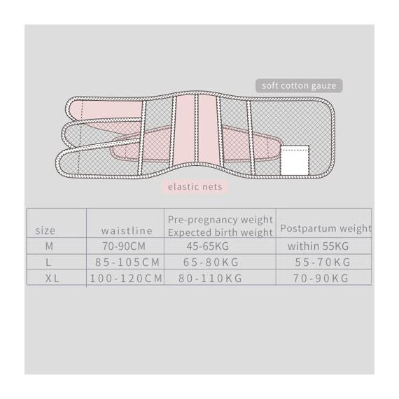 Sunveno Breathable Postpartum Abdominal Belt, Color: White, Maternity Size: L, 5 image