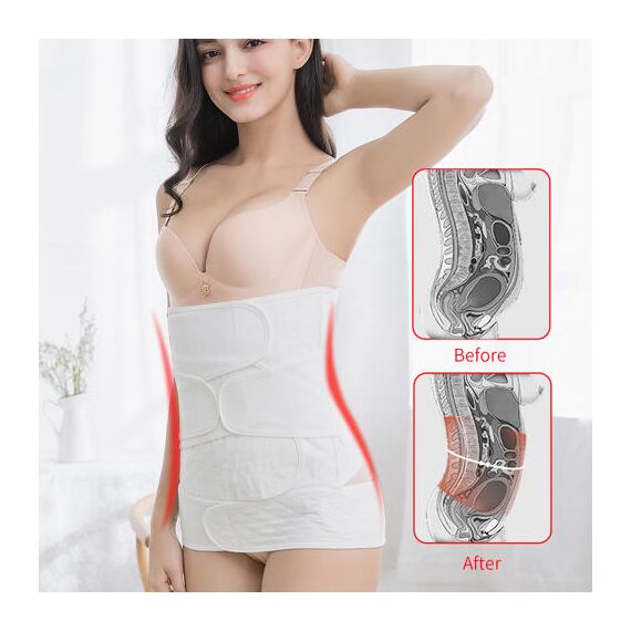 Sunveno Breathable Postpartum Abdominal Belt, Color: White, Maternity Size: M, 7 image