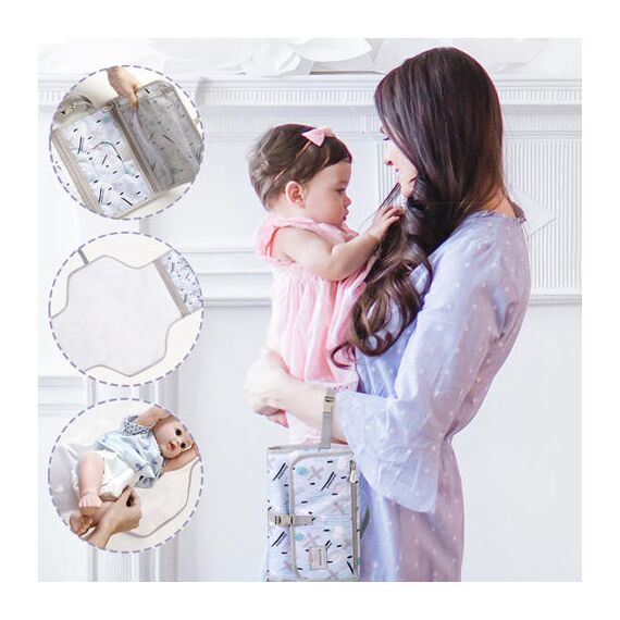 Sunveno Diaper Changing Pad Clutch Kit, Color: Blue, 3 image