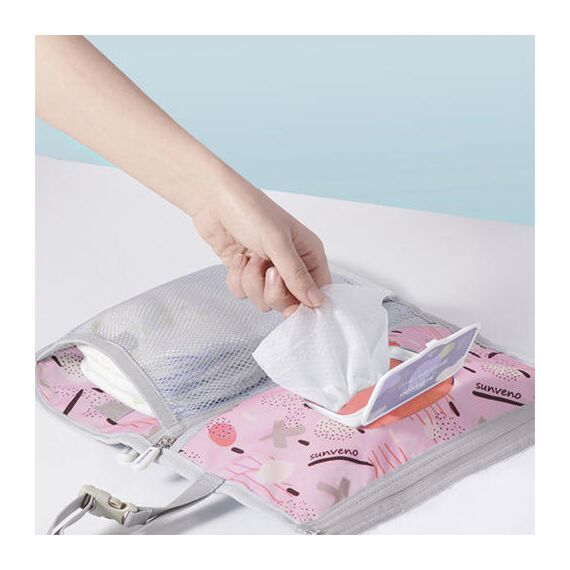 Sunveno Diaper Changing Pad Clutch Kit, Color: pink, 4 image