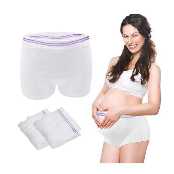 Sunveno Postpartum Mesh Underwear 2 Pieces, Color: White, Maternity Size: L, 5 image