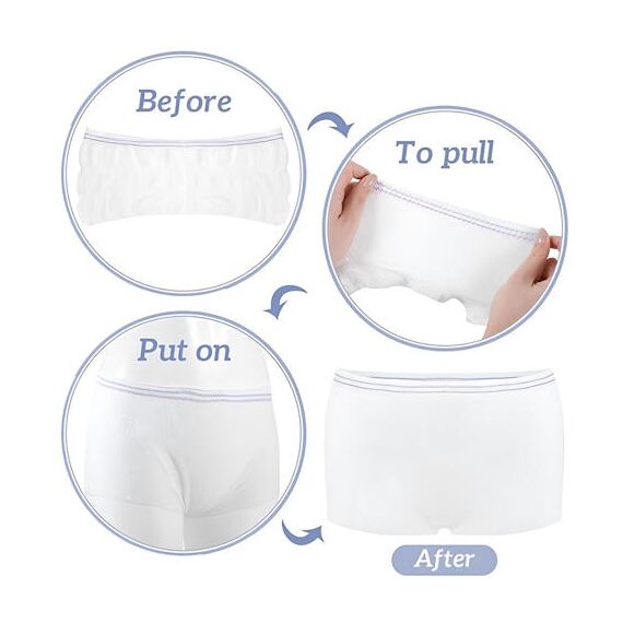 Sunveno Postpartum Mesh Underwear 2 Pieces, Color: White, Maternity Size: M, 12 image