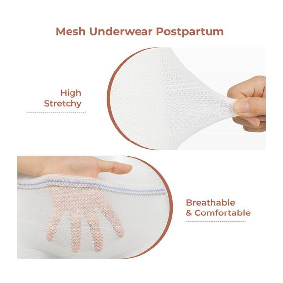 Sunveno Postpartum Mesh Underwear 2 Pieces, Color: White, Maternity Size: S, 9 image