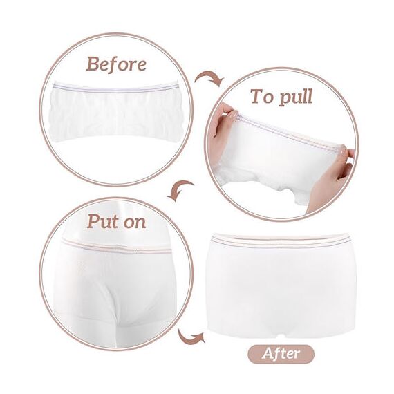 Sunveno Postpartum Mesh Underwear 2 Pieces, Color: White, Maternity Size: S, 12 image