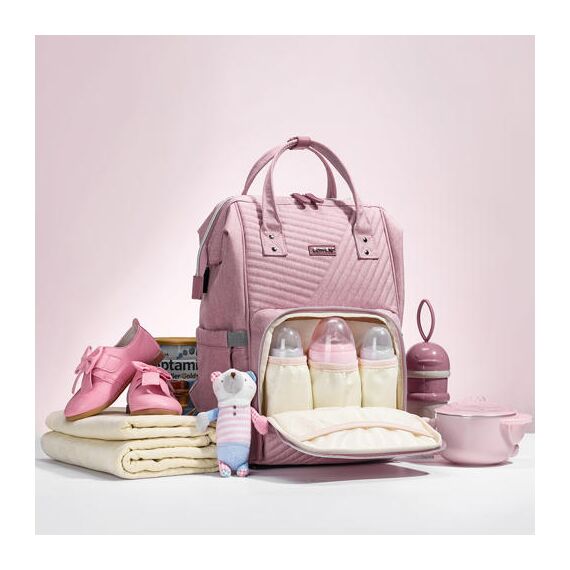 Sunveno Diaper Bag With Usb Port, Color: pink, 5 image