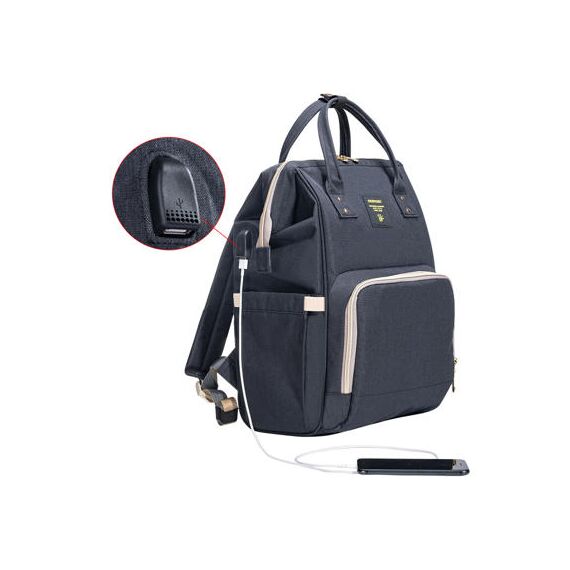 Sunveno Diaper Bag With Usb Port, Color: Black