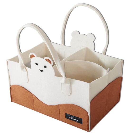 Sunveno Diaper Caddy Organizer, Color: Ivory, 4 image