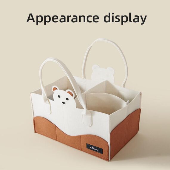 Sunveno Diaper Caddy Organizer, Color: Ivory, 7 image