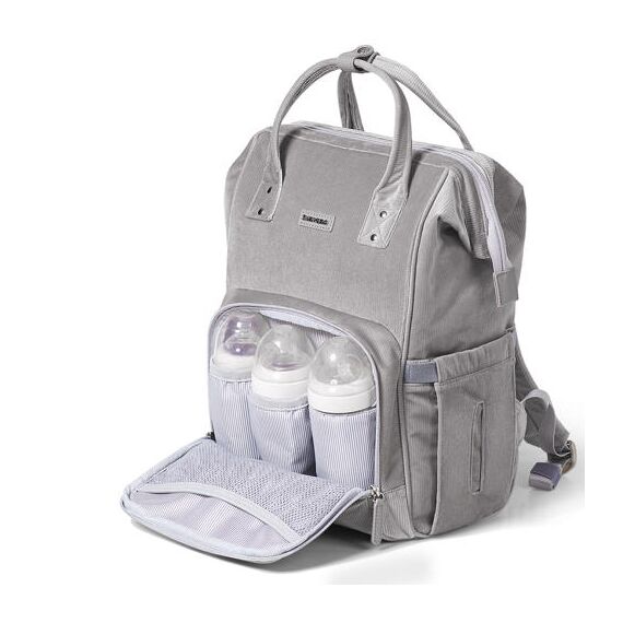 Sunveno Corduroy Diaper Bag With Usb Port, Color: Grey
