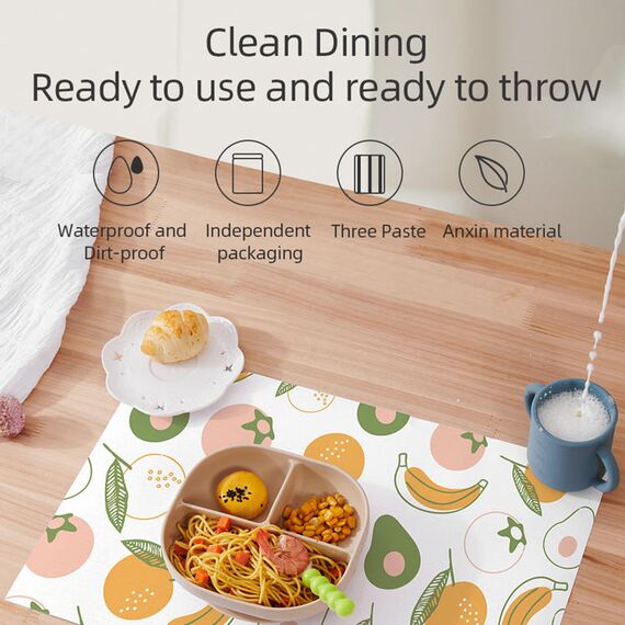 Sunveno Baby Feeding Disposable Travel Placemats 20 Pcs Pack, Color: Multicolor, 4 image