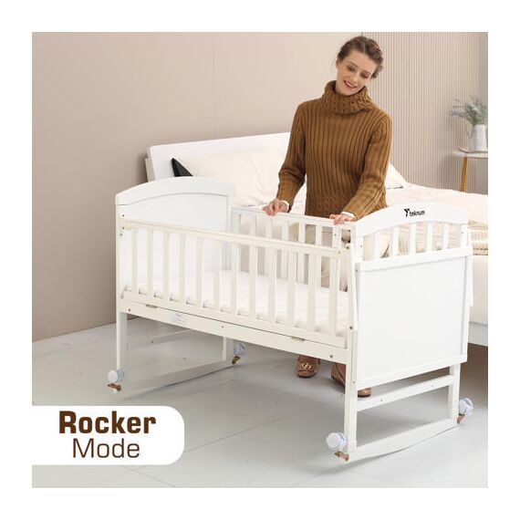 Teknum 7In1 Convertible Kids Bed And Bedside Crib With Mattress, Mosquito Net And Detachable Wheels 0-12 Years, 4 image