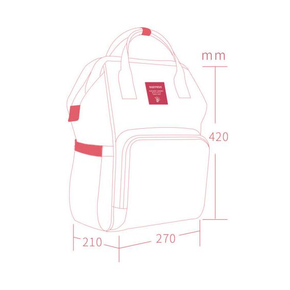 Sunveno Diaper Bag With Usb Port, Color: Navy Blue, 7 image