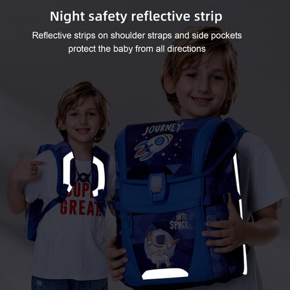 Sunveno Ergonomic School Bag 14.1 Inch Laptop Compatible, Color: Blue, 7 image