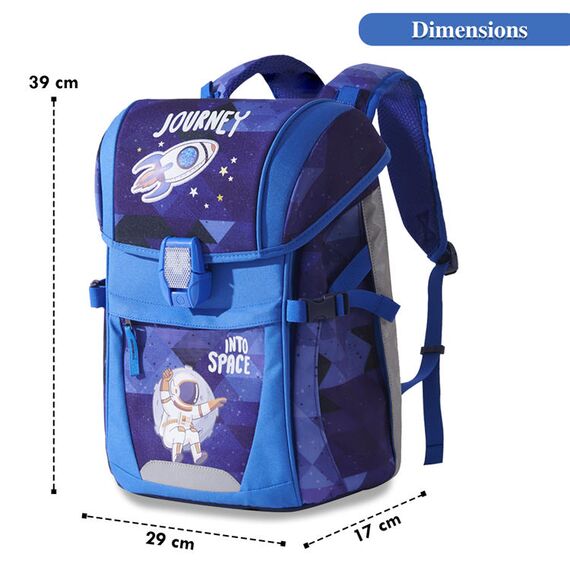 Sunveno Ergonomic School Bag 14.1 Inch Laptop Compatible, Color: Blue, 11 image