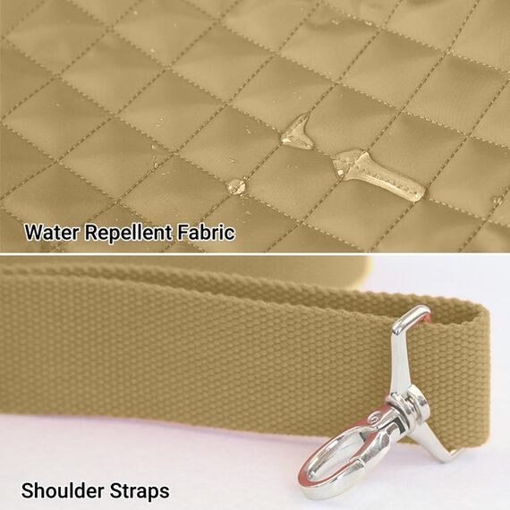 Sunveno Fashion Diaper Bag 17.7L With 15 Pockets And Shoulder Strap, Color: Beige, 3 image