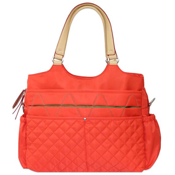 Sunveno Fashion Diaper Bag 17.7L With 15 Pockets And Shoulder Strap, Color: Orange