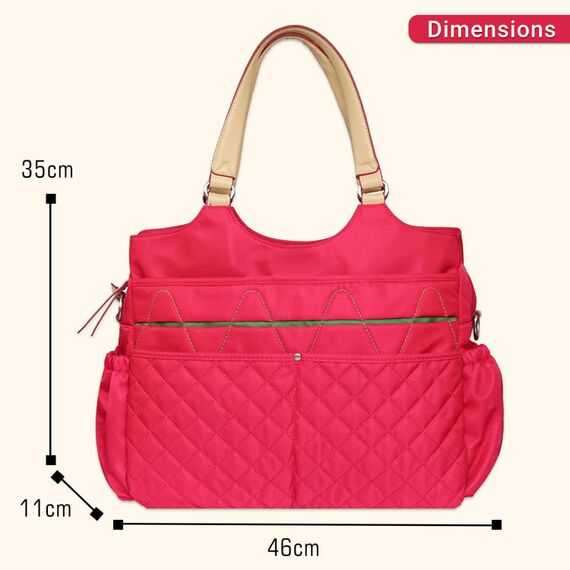 Sunveno Fashion Diaper Bag 17.7L With 15 Pockets And Shoulder Strap, Color: red, 5 image